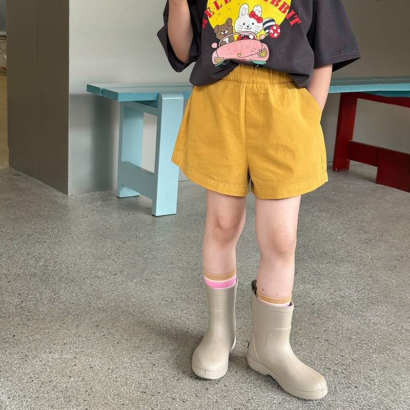 艾摩貝貝男女童日常百搭清涼三分褲兒童夏季休閒韓系純色全棉短褲-規格圖5