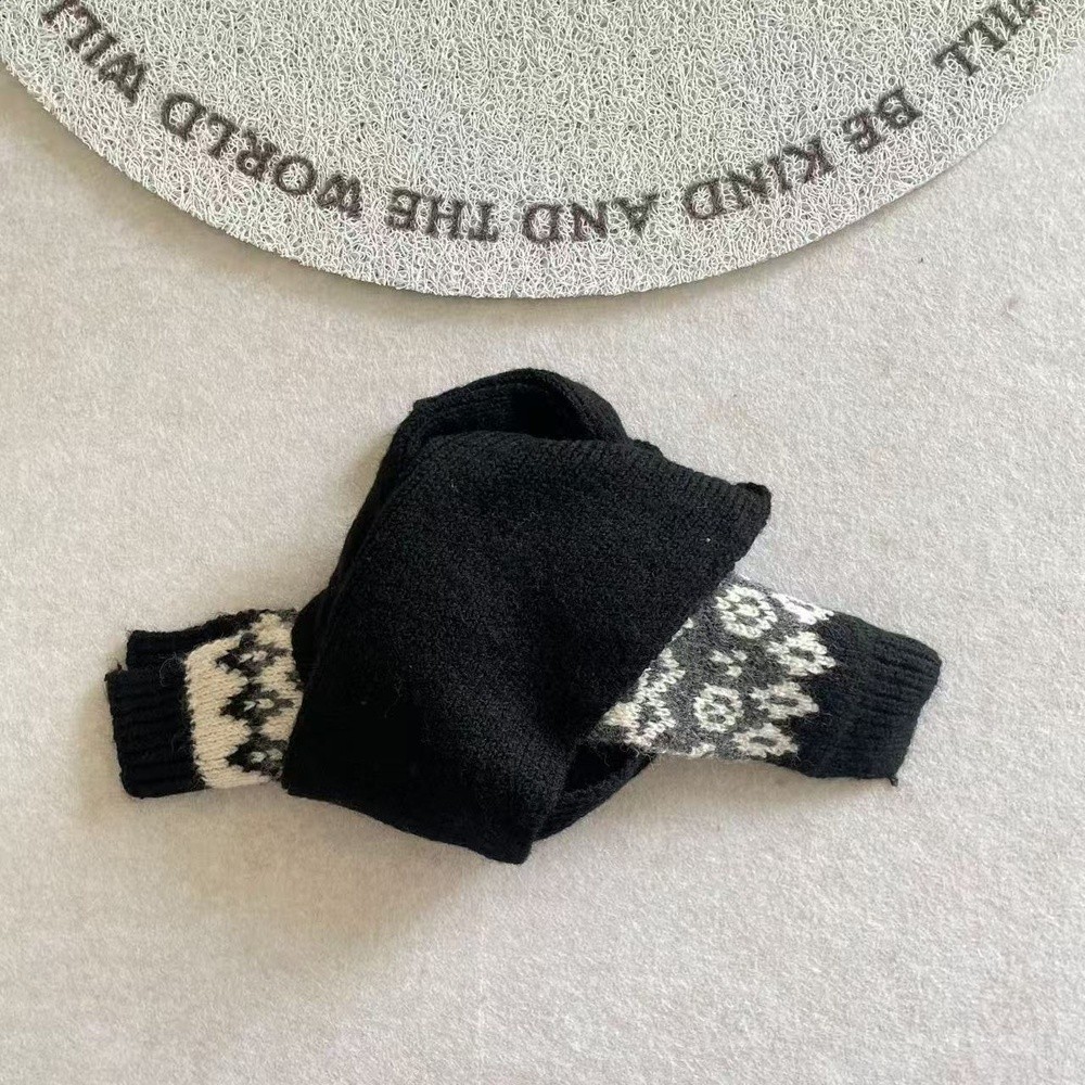 聖誕年款氛圍感單品浪漫費爾島復古保暖可愛球球帽子提花圍巾-規格圖5