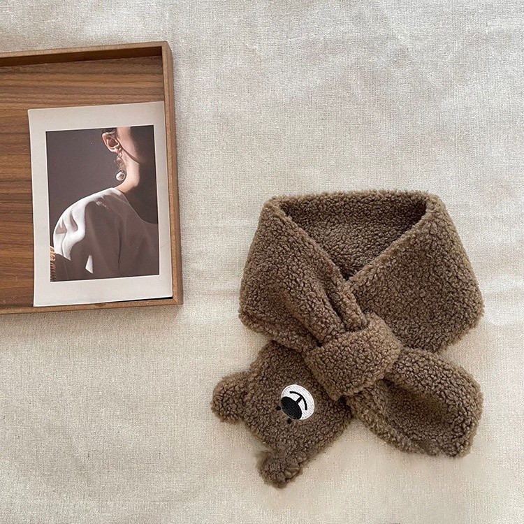 艾摩貝貝兒童寶寶冬季必備可愛毛絨絨叉式保暖圍巾卡通暖乎乎手套-規格圖4