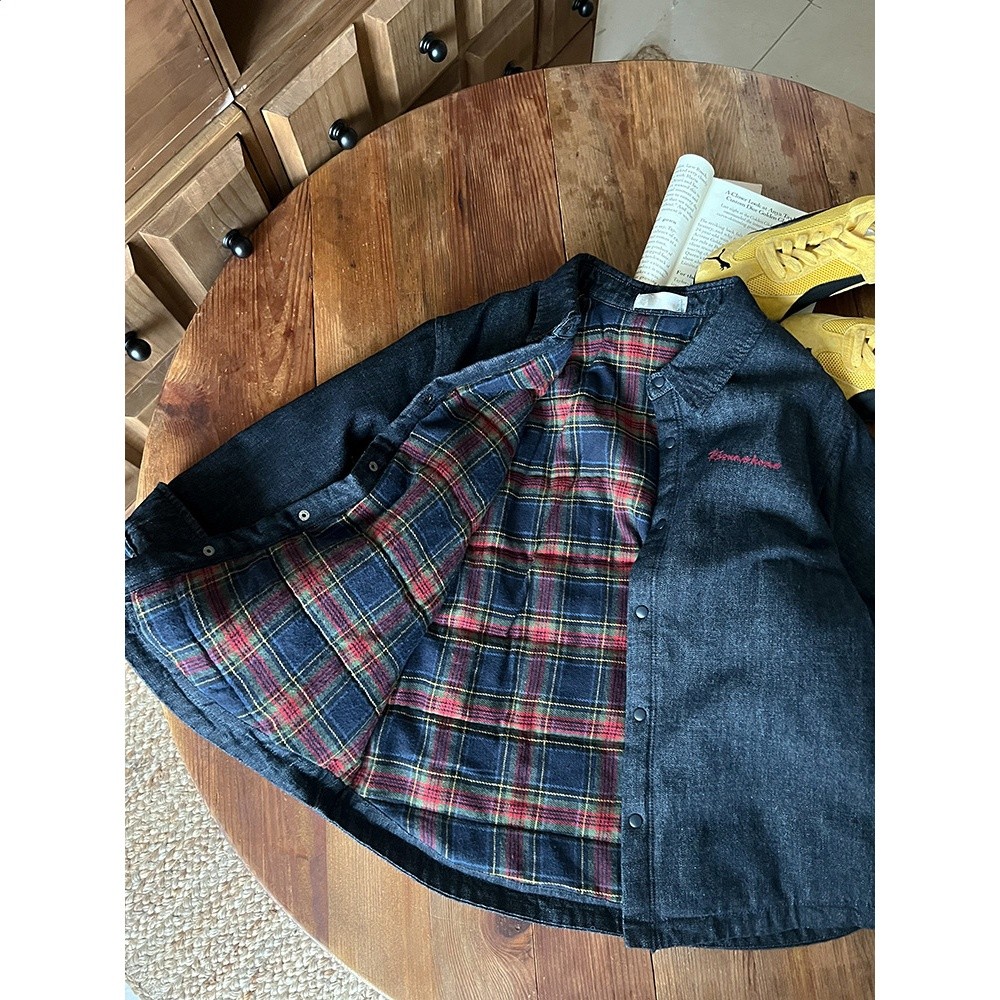 厚實夾棉~艾摩貝貝2025冬款潮童加厚刺繡牛仔外套男女童保暖棉服-細節圖5