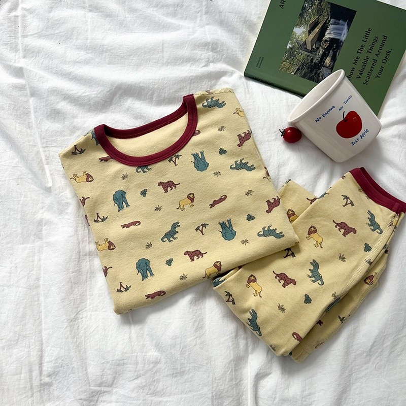 【10A抗菌升級】秋冬純棉無骨家居服嬰幼兒內衣套裝羊毛拉架睡衣-規格圖5