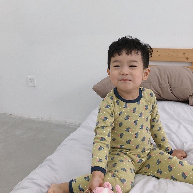兒童睡衣男女童2023春款卡通羊毛拉架家居服寶寶棉質秋衣褲套裝潮-規格圖5