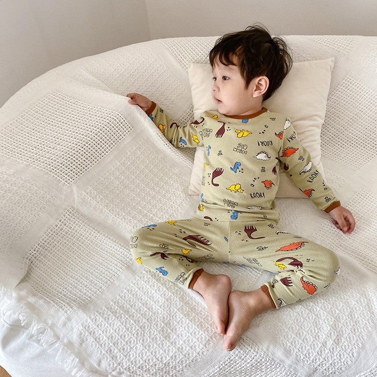兒童睡衣男女童2023春款卡通羊毛拉架家居服寶寶棉質秋衣褲套裝潮-規格圖5