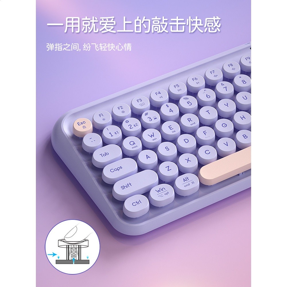 BOW 雙模無線藍牙鍵盤滑鼠套裝ipad電腦筆記本辦公打字平板專用小-細節圖3