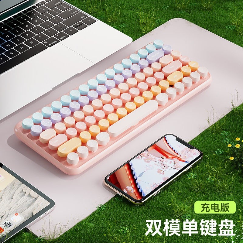BOW 雙模無線藍牙鍵盤滑鼠套裝ipad電腦筆記本辦公打字平板專用小-規格圖5