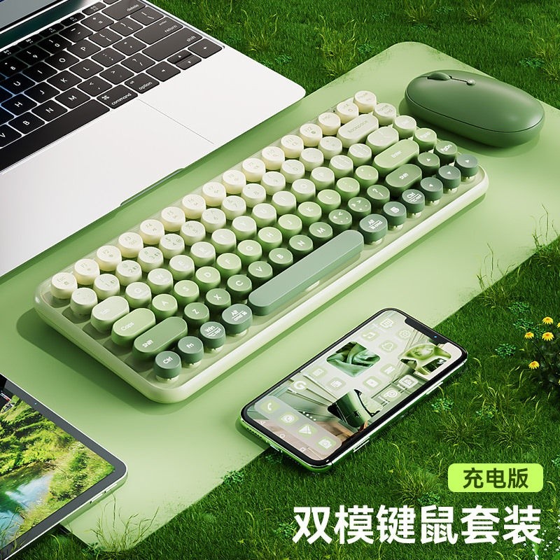 BOW 雙模無線藍牙鍵盤滑鼠套裝ipad電腦筆記本辦公打字平板專用小-規格圖5