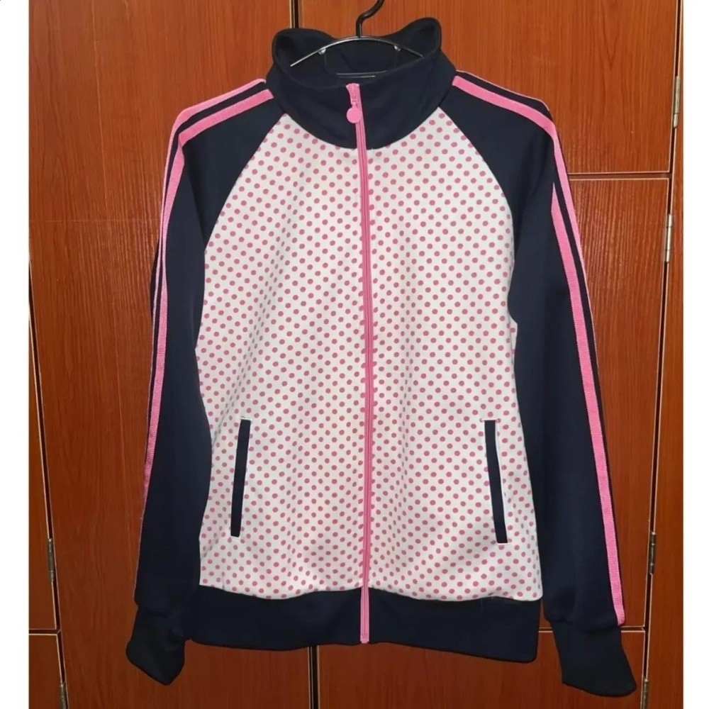 美式復古著vintage長袖運動休閒衛衣水玉波點撞色中古早味y2k千禧-規格圖2