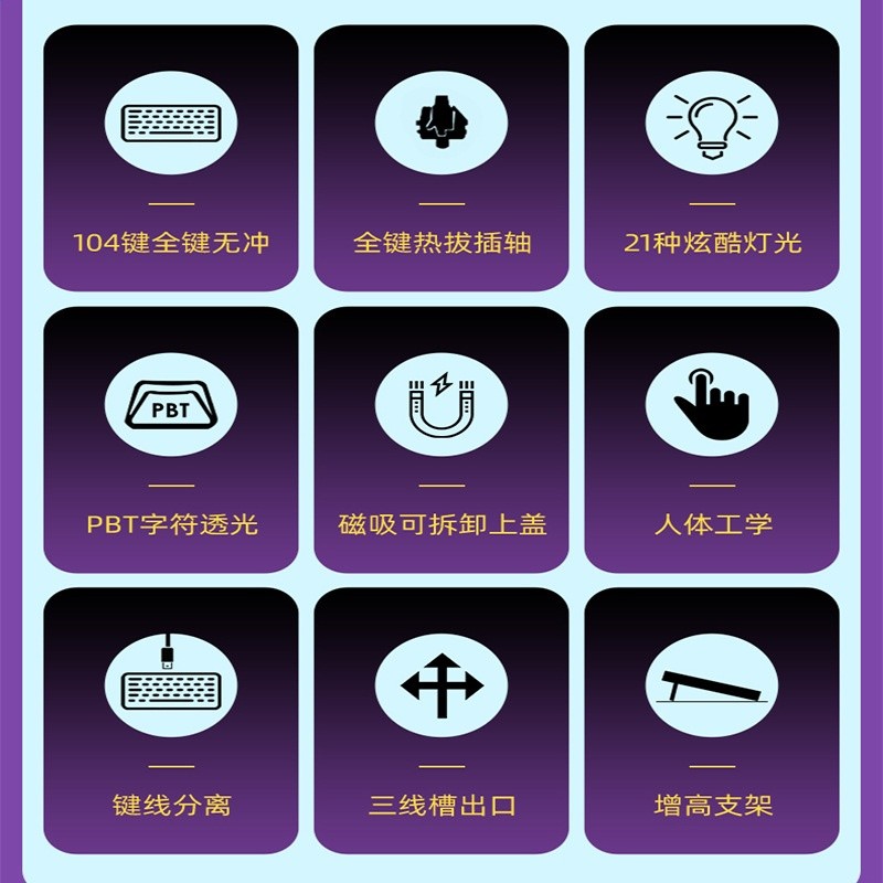 電競遊戲87鍵悟空小機械鍵盤帶手託青軸客製化靜音有線女生辦公-細節圖2