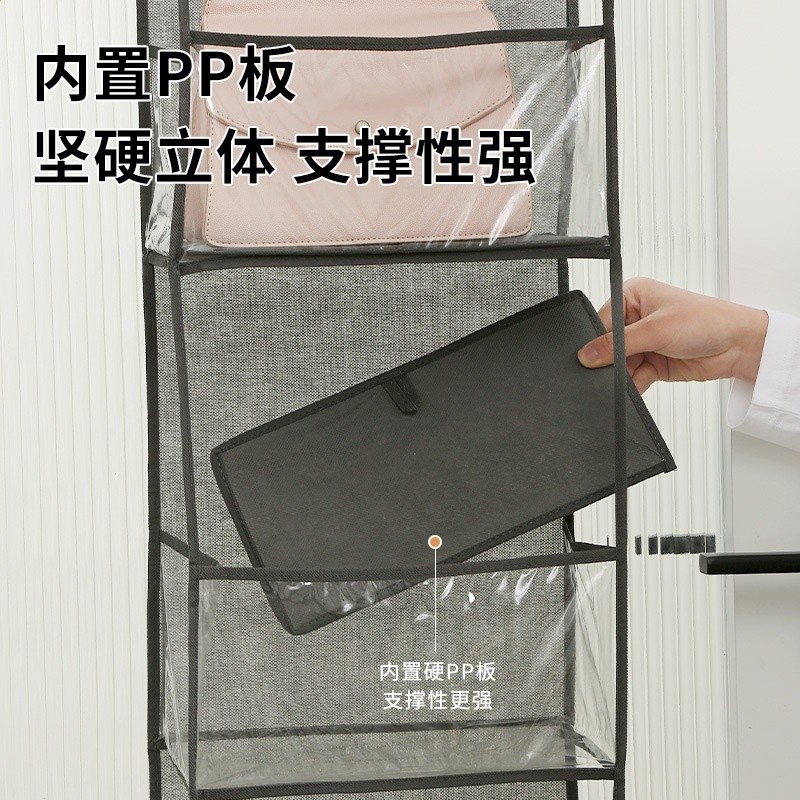 跨境收納掛袋門後掛壁式多層儲物袋多功能立體可視防塵雜物收納袋-細節圖2