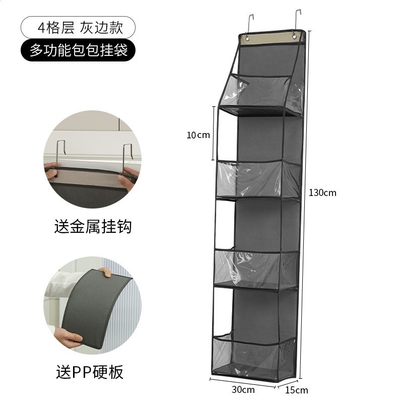 跨境收納掛袋門後掛壁式多層儲物袋多功能立體可視防塵雜物收納袋-規格圖5