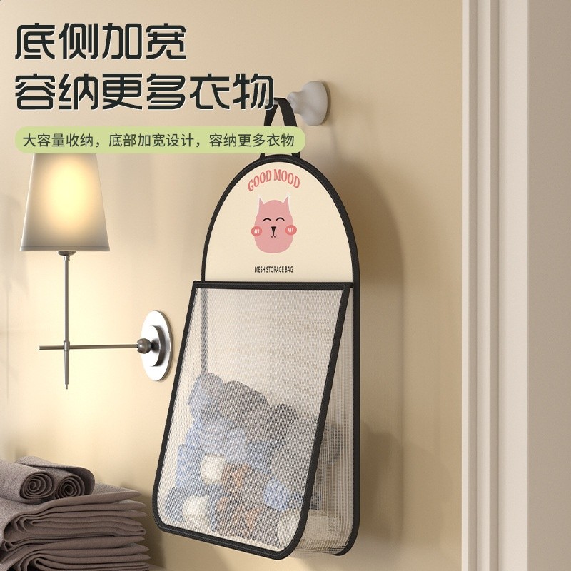 內衣收納掛袋家用懸掛式網兜襪子整理袋透氣防塵大容量雜物收納袋-細節圖3