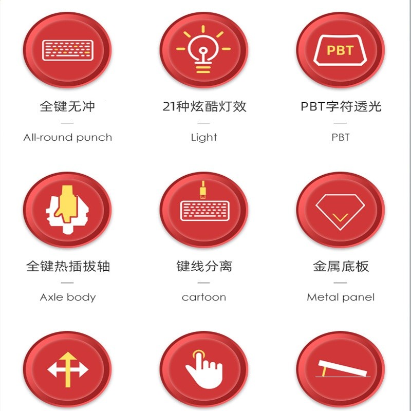 遊戲電競機械鍵盤104鍵青軸有線辦公女生熱插拔筆客製化keyboards-細節圖2