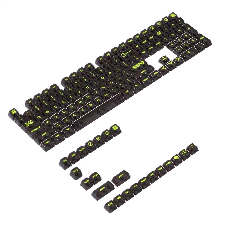 PC全透明鍵帽高透材質透光機械鍵盤鍵帽白透黑透水晶小全套盒裝-細節圖5