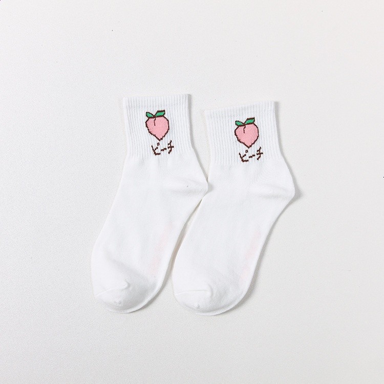 韓版學院風可愛少女學生棉質水果原宿小清新短襪女士水果中筒襪子-規格圖5