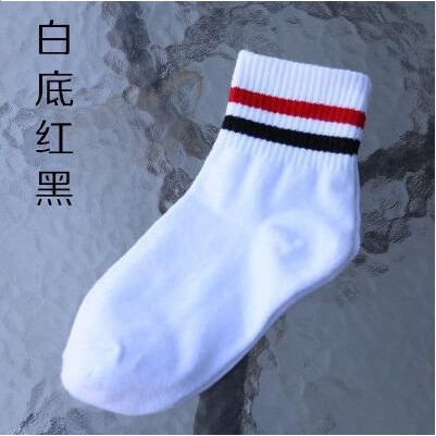 新款男女棒球雙槓棉質二條槓學院復古風休閒情侶中筒運動襪子-規格圖5