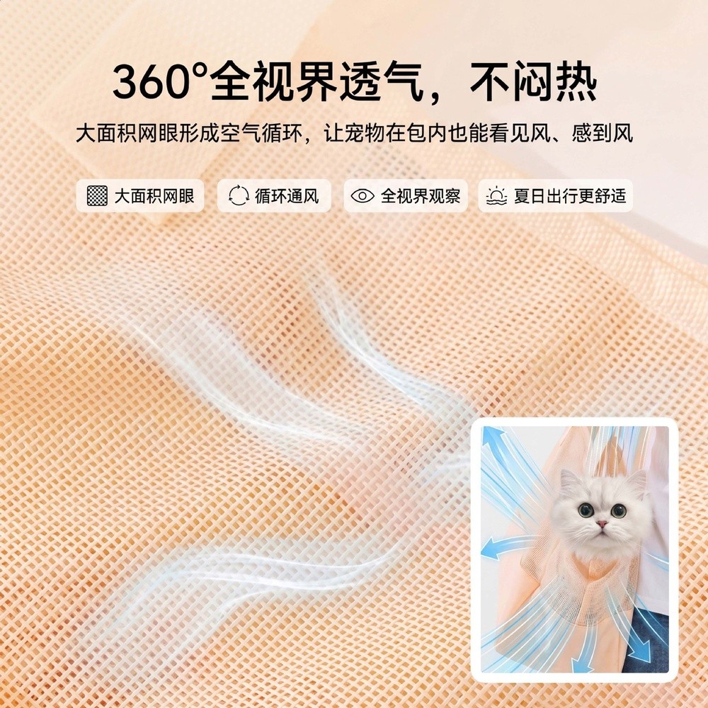 狗包夏天透氣小型犬外出單肩包特斯林網大容量便攜手提寵物托特包-細節圖4
