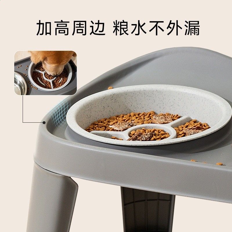 跨境外貿狗狗經典摺疊高架雙碗中大型犬狗碗金毛大狗餵食碗寵物碗-細節圖3