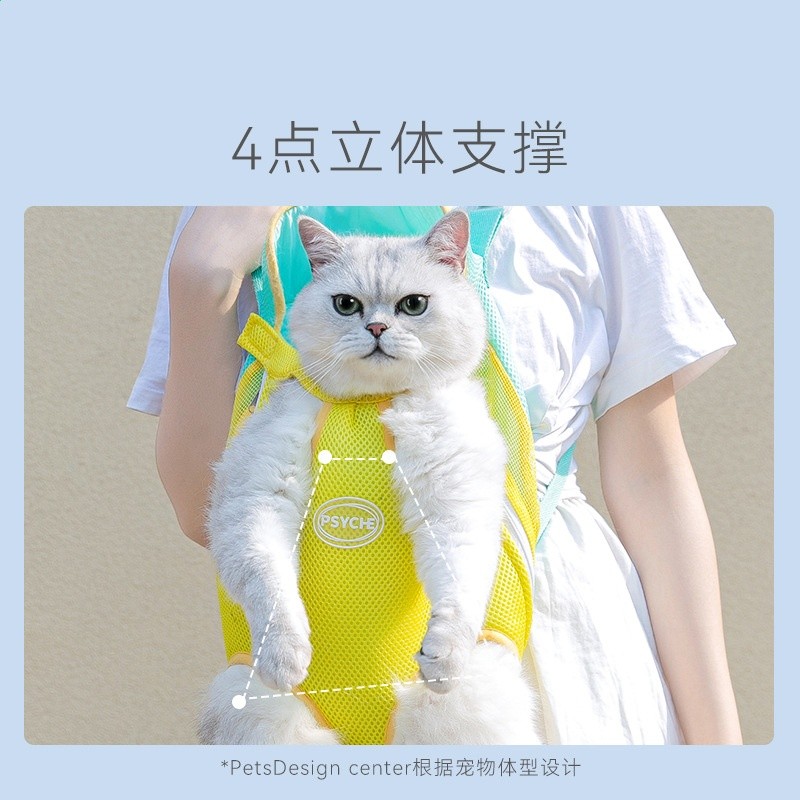 春夏季透氣外出貓包四季通用拼色寵物胸前包小狗狗行動式出行揹包-細節圖2