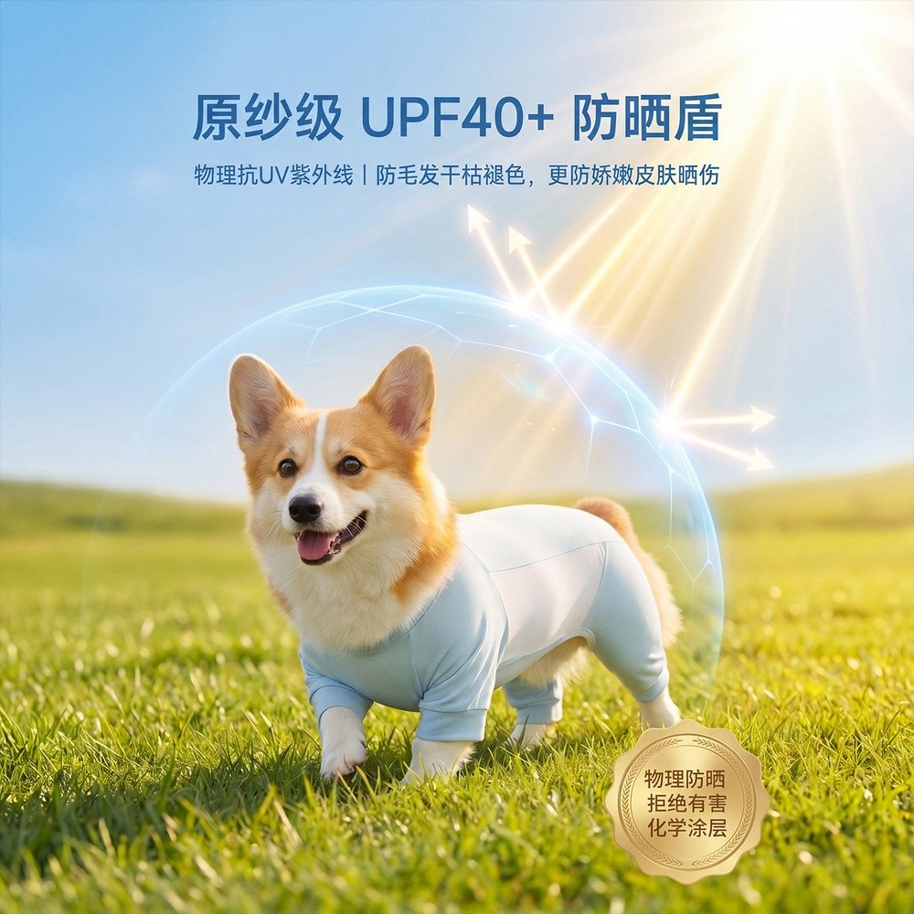 夏季狗狗涼涼衣莫代爾柯基中型犬薄款透氣四腳家居服防曬寵物衣服-細節圖3