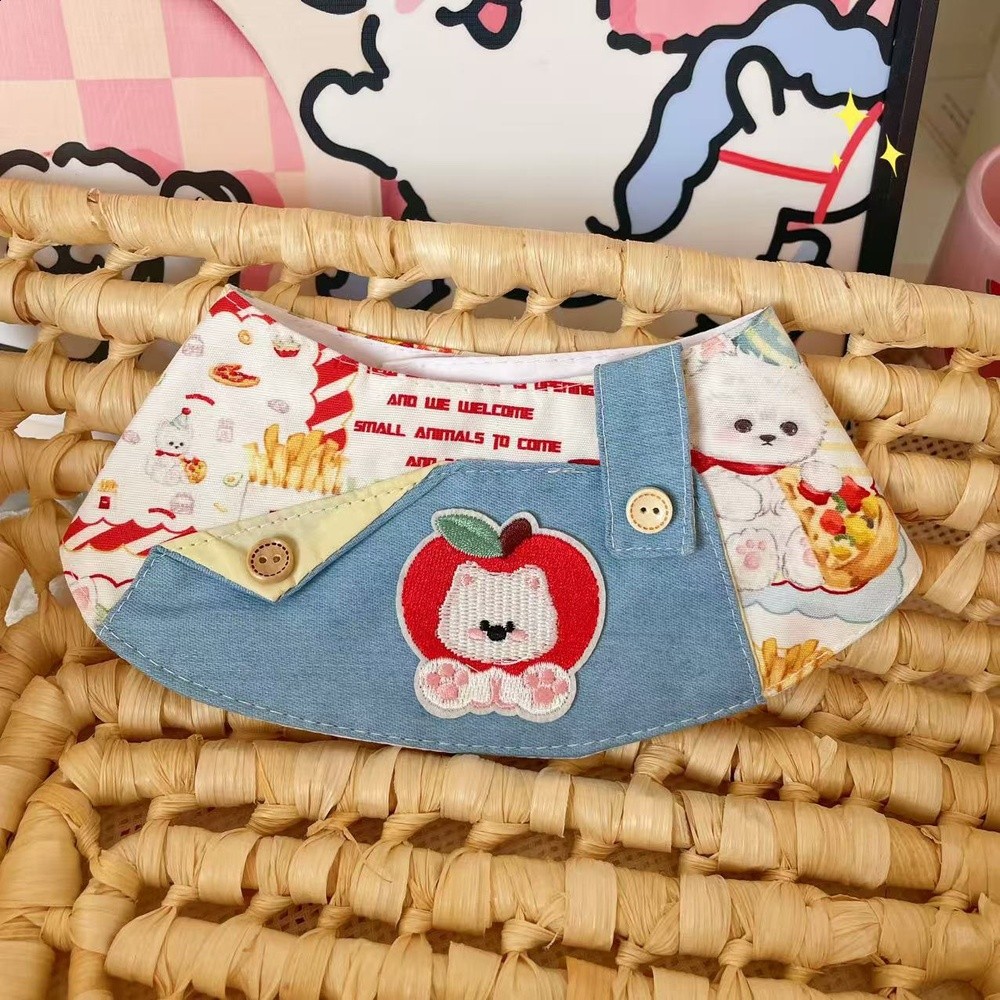 ins風寵物貓咪圍脖可愛卡通圍巾狗狗泰迪甜美格子圍領項圈裝飾品-規格圖5