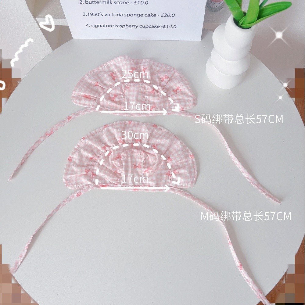 現貨INS風貓咪帽子可愛格子頭套狗狗小花邊圍領寵物甜美套裝批發-細節圖3