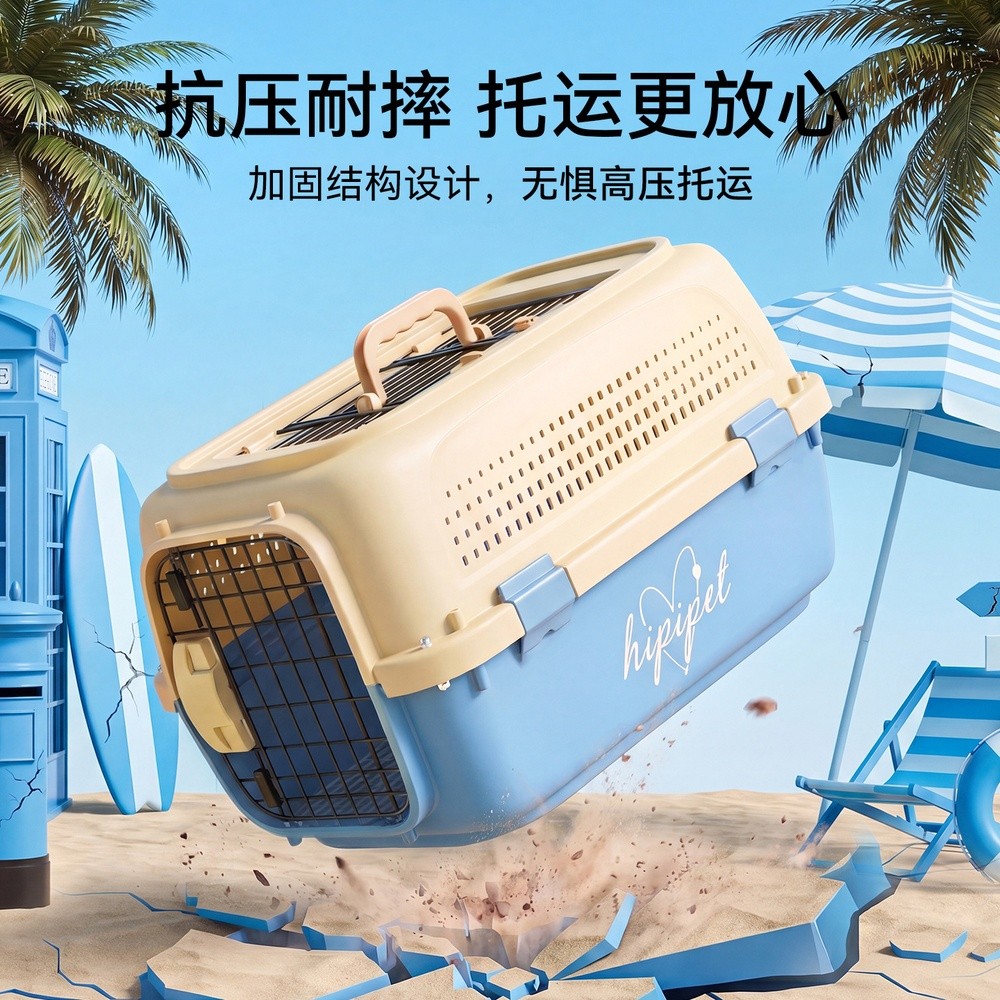 寵物航空箱外出便攜通用貓咪全景透氣通風大空間狗狗帶天窗託運箱-細節圖4