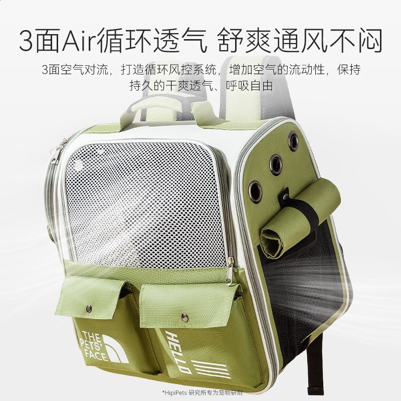 狗狗多樣印花口袋雙肩包四季透氣大容量貓包寵物雙肩包太空艙用品-細節圖2