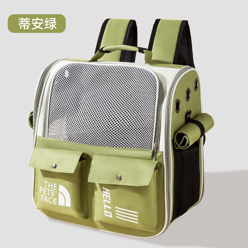 狗狗多樣印花口袋雙肩包四季透氣大容量貓包寵物雙肩包太空艙用品-規格圖5