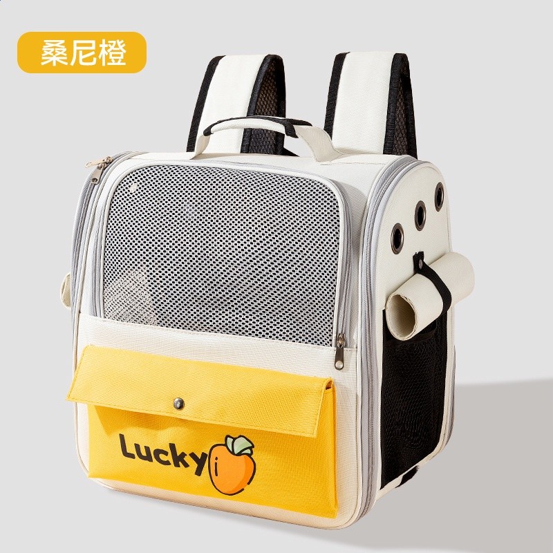 狗狗多樣印花口袋雙肩包四季透氣大容量貓包寵物雙肩包太空艙用品-規格圖5