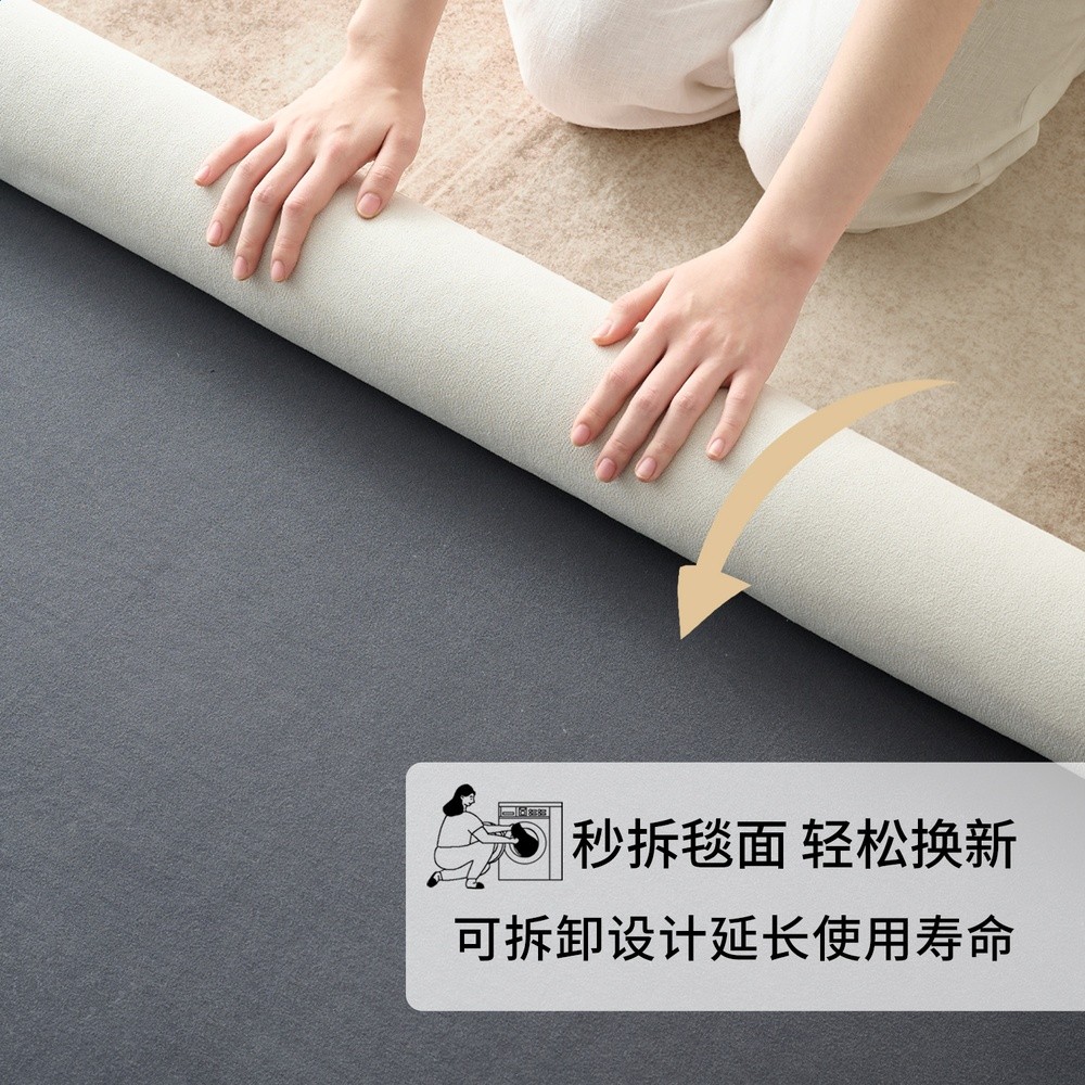 可拆洗地毯客廳侘寂風輕奢高階感沙發隔音墊臥室大面積全鋪床邊毯-細節圖4