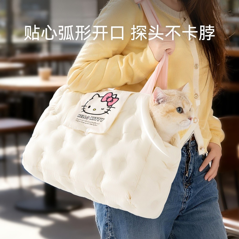 秋冬寵物外出包HelloKitty聯名秋冬空氣出行包便攜貓包單肩寵物包-細節圖2