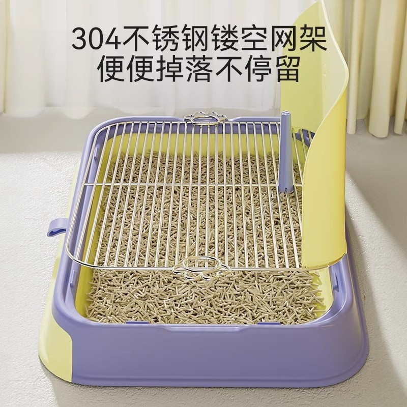 寵物專用狗廁所泰迪便盆不鏽鋼防踩屎砂盆尿尿盆小型犬大小便用品-細節圖3