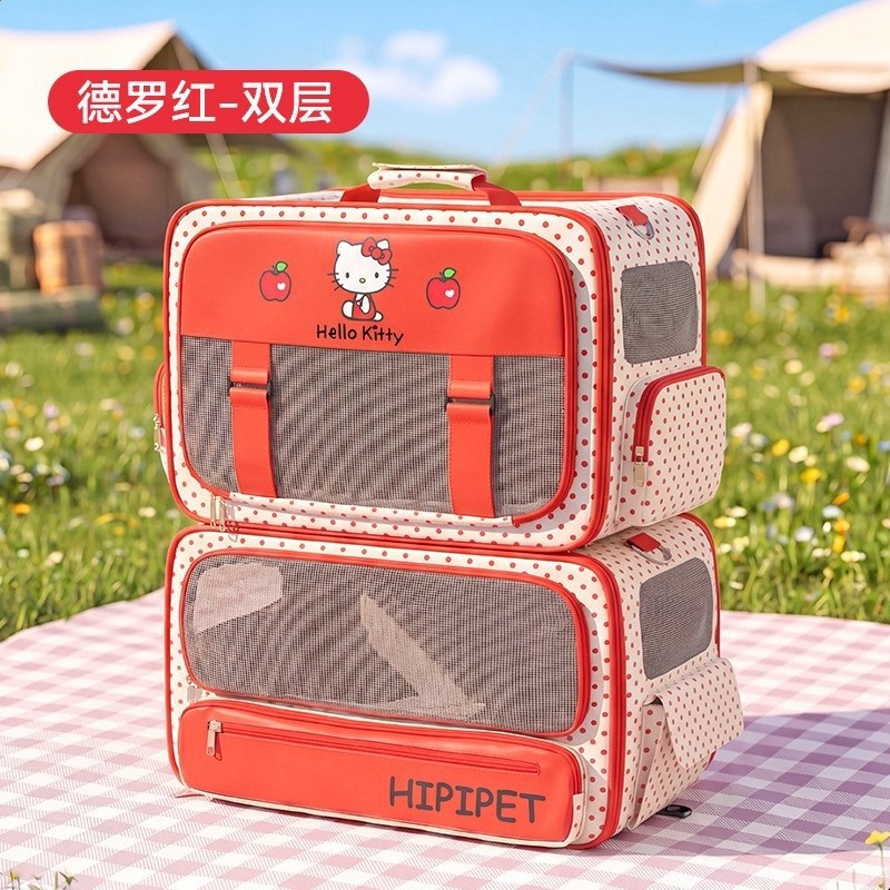 helloKitty聯名寵物拉桿箱雙層隨行艙中小型犬狗包貓咪貓包外出包-規格圖5