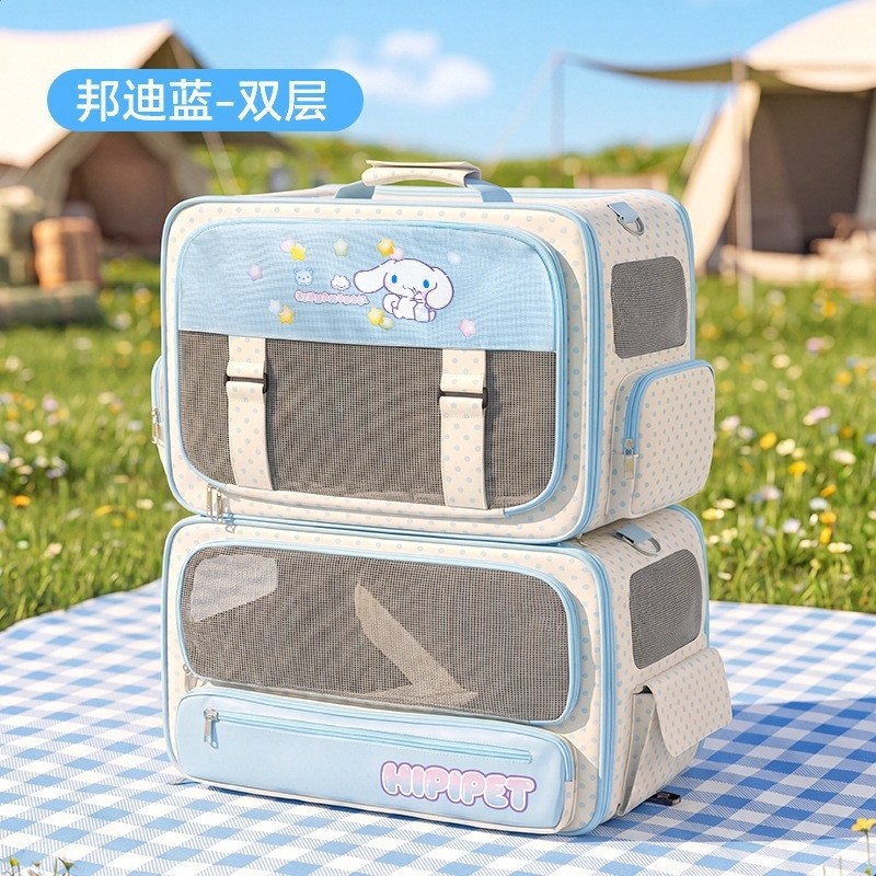 helloKitty聯名寵物拉桿箱雙層隨行艙中小型犬狗包貓咪貓包外出包-規格圖5