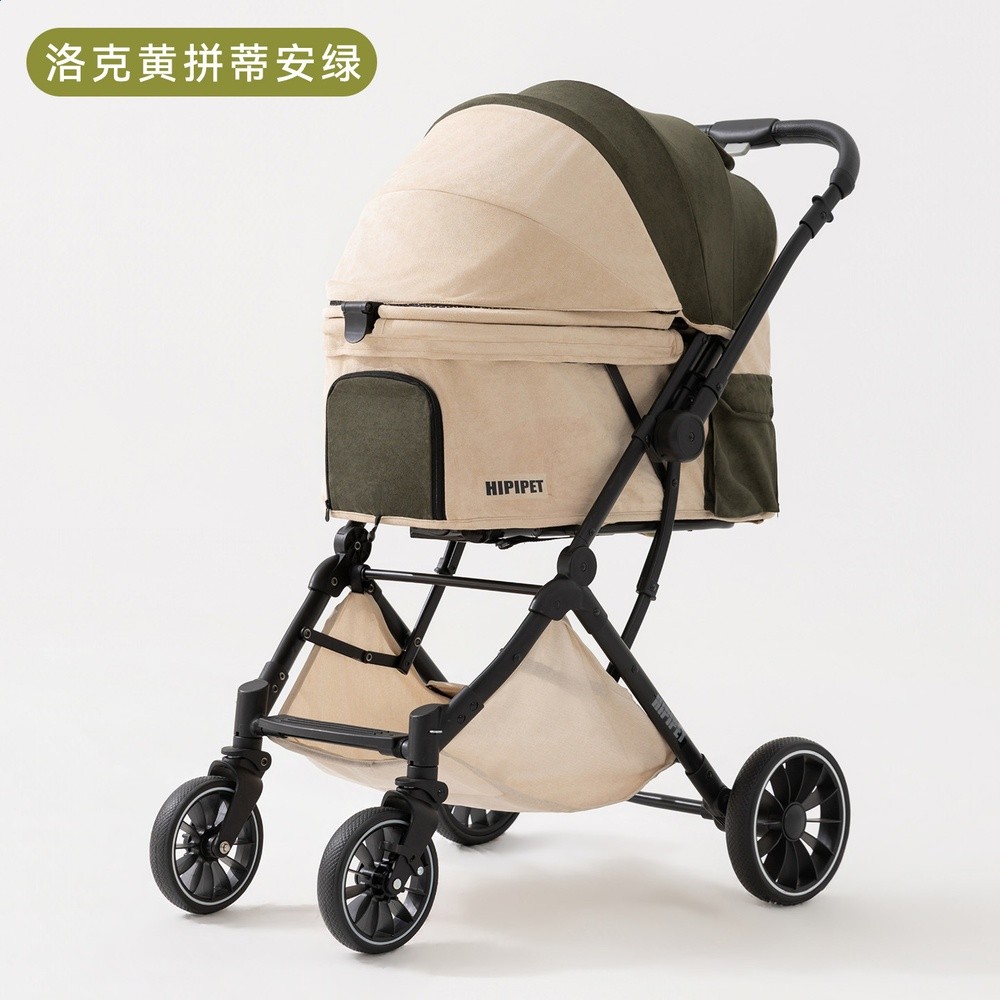 嬉皮狗寵物推車狗狗外出輕便可摺疊分離貓包手推狗拉車雙向遛狗車-規格圖5