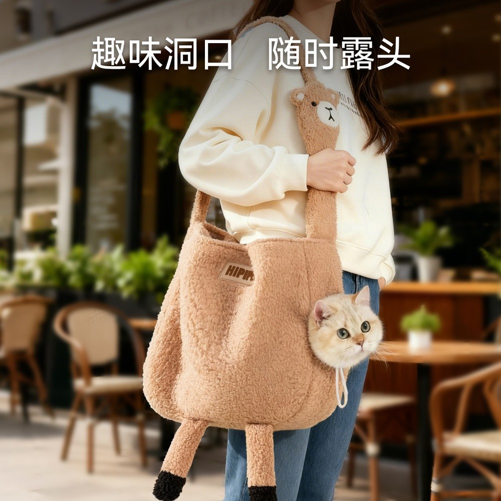 貓包萌趣造型貓咪外出包便攜貓揹包秋冬出行保暖單肩包狗狗寵物包-細節圖2