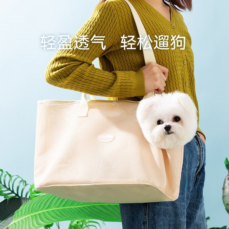 貓咪春夏外出透氣網眼斜挎包狗狗手拎包寵物便攜四季通用貓包用品-細節圖2