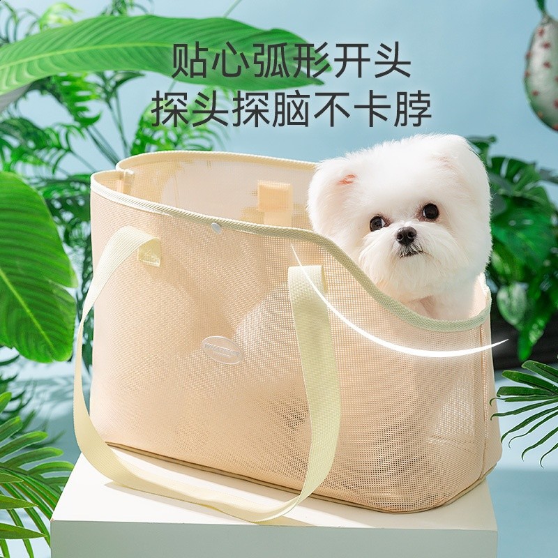 貓咪春夏外出透氣網眼斜挎包狗狗手拎包寵物便攜四季通用貓包用品-細節圖3