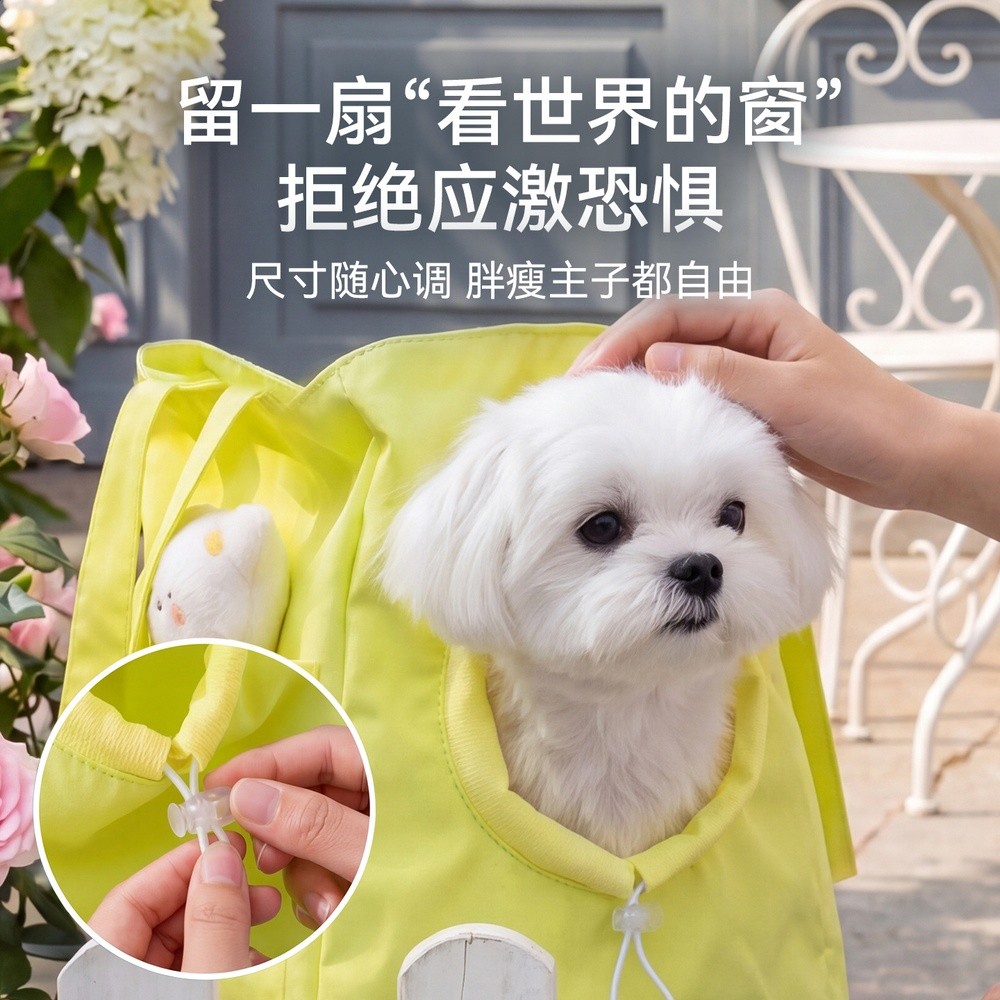 多巴胺立體玩偶托特狗包夏天外出便攜透氣露頭貓包單肩斜跨寵物包-細節圖3