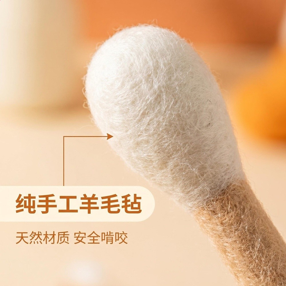 貓咪玩具大羊毛棉籤逗貓棒小貓幼貓自嗨解悶神器磨牙貓薄荷丰容-細節圖4