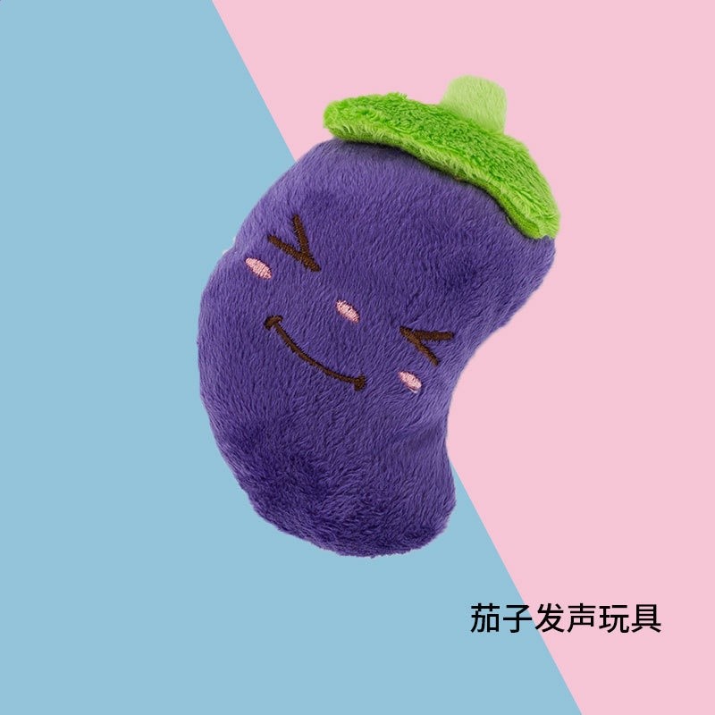 卡通果蔬毛絨發聲狗狗玩具泰迪比熊貓咪可愛彩色水果寵物磨牙用品-規格圖5