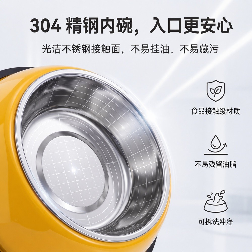 狗碗貓碗貓食盆不鏽鋼雙碗貓咪飯碗水碗喝水一體防打翻防滑狗飯盆-細節圖3