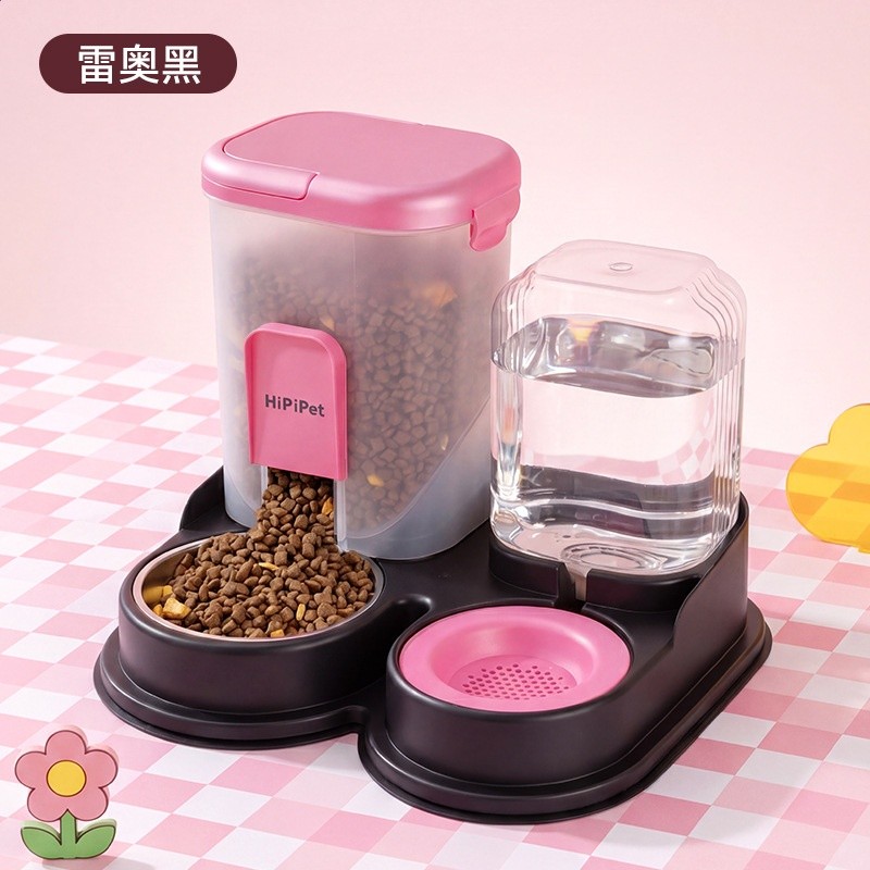 寵物貓碗狗碗自動飲水餵食一體器吸盤防打翻抑菌不鏽鋼貓咪餵食器-規格圖5