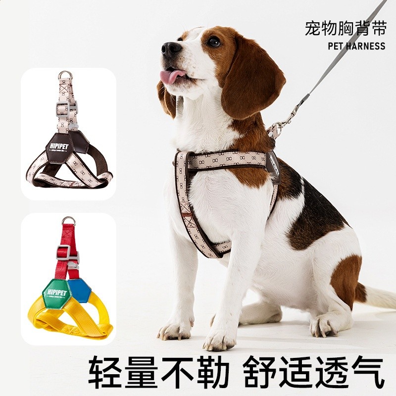 背心式小型犬泰迪博美幼犬胸揹帶寵物比熊狗鏈遛狗繩小狗狗牽引繩-細節圖2
