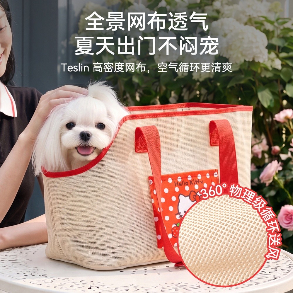 HelloKitty寵物聯名出行包小型犬比熊泰迪大空間便攜狗包單肩貓包-細節圖2