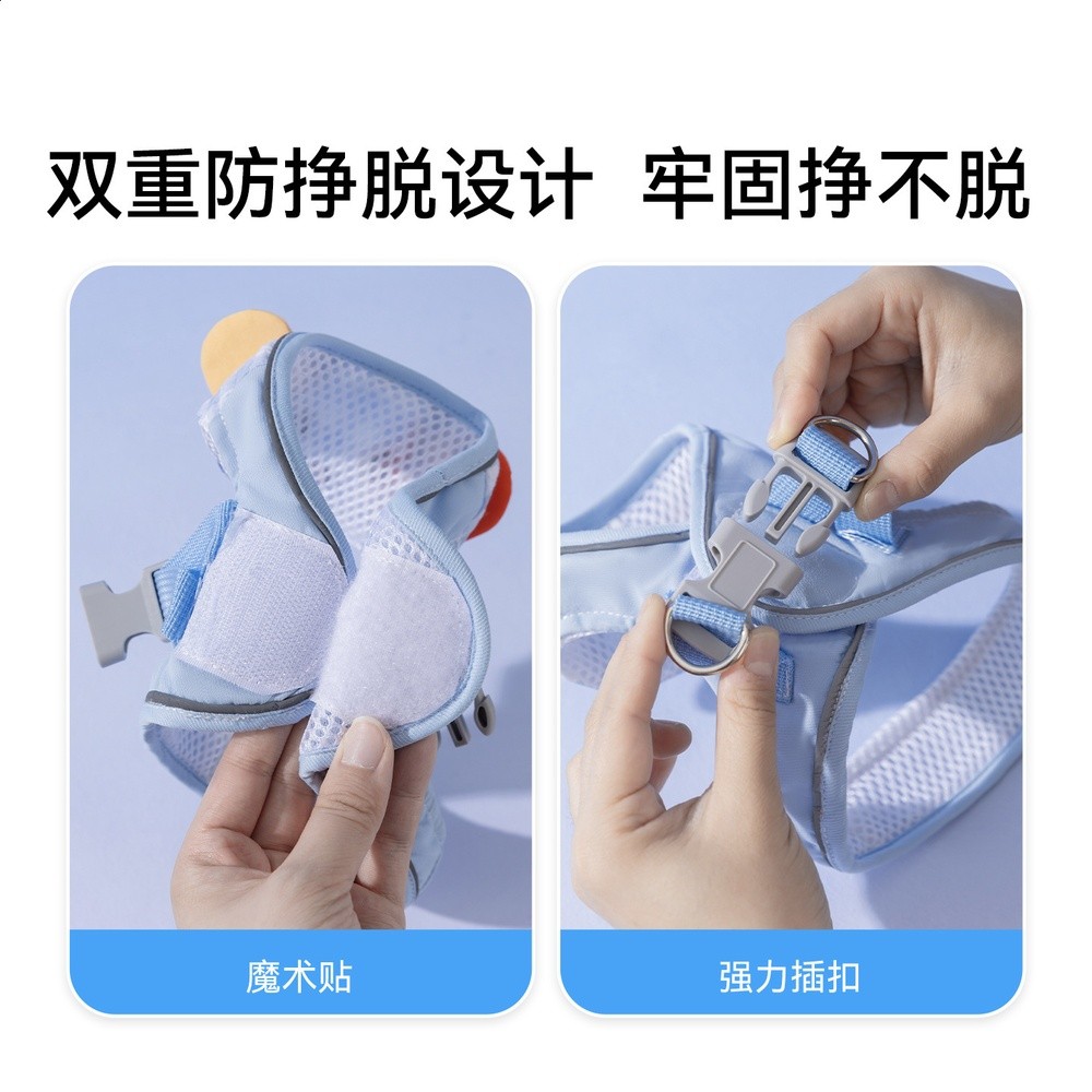 狗狗牽引繩帽子口水巾胸揹帶四季通用外出遛狗繩防掙脫寵物胸揹帶-細節圖4