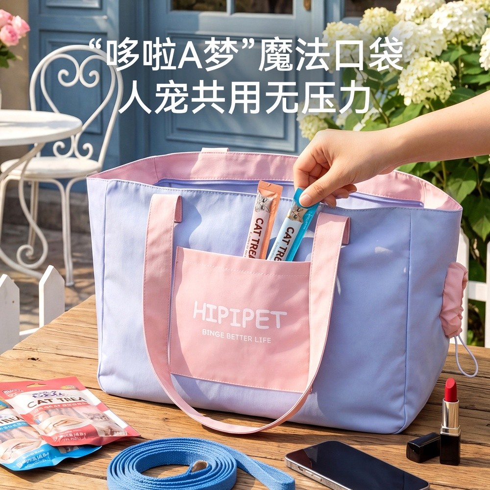 寵物外出包多巴胺立體玩偶托特貓包小型犬外出便攜單肩包可調貓包-細節圖2