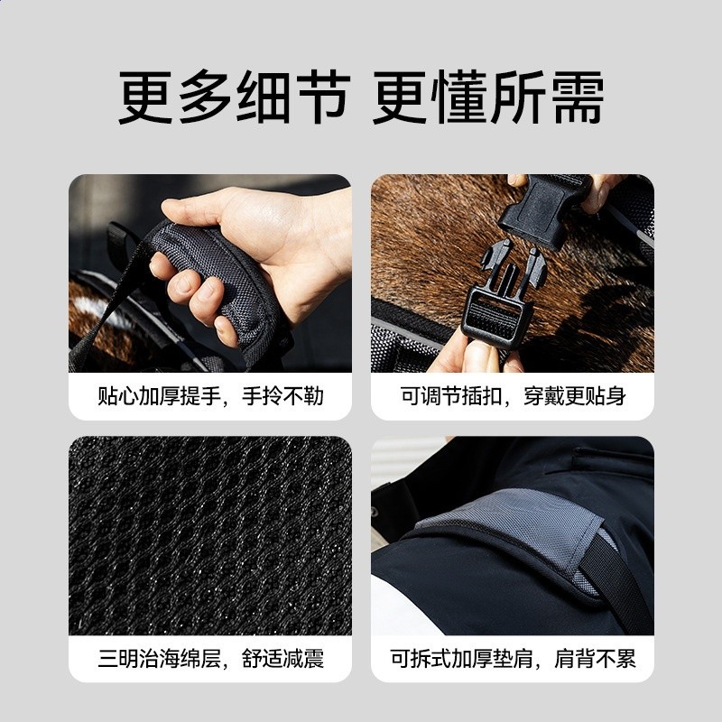 狗狗揹包外出便攜單雙肩兩用橫揹包防水牛津布反光透氣小型犬遛狗-細節圖4