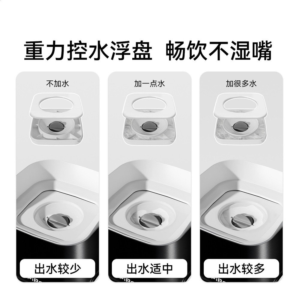 簡約防濺出方形浮水碗狗狗貓咪防溼嘴加高大容量小狗大狗寵物水碗-細節圖2