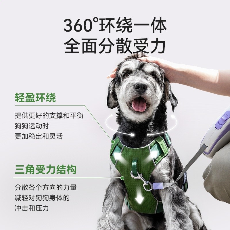 寵物中大型犬防爆衝雙環扣胸揹帶邊牧柯基雪納瑞外出狗狗背心胸背-細節圖3